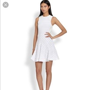 Rag and Bone White Dress with Leather Trim